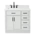 Ariel Hepburn 37" Free Standing Single Basin Vanity Set with Cabinet and Marble Vanity Top Grey