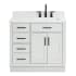 Ariel Hepburn 37" Free Standing Single Basin Vanity Set with Cabinet and Marble Vanity Top Grey