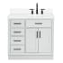 Ariel Hepburn 36" Free Standing Single Basin Vanity Set with Cabinet and Quartz Vanity Top Grey