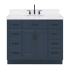 Ariel Hepburn 42" Free Standing Single Basin Vanity Set with Cabinet, Quartz Vanity Top, and Oval Bathroom Sink Midnight Blue