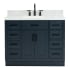 Ariel Hepburn 42" Free Standing Single Basin Vanity Set with Cabinet, Marble Vanity Top, and Rectangular Sink Midnight Blue