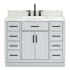 Ariel Hepburn 43" Free Standing Single Basin Vanity Set with Cabinet and Marble Vanity Top Grey