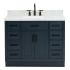 Ariel Hepburn 42" Free Standing Single Basin Vanity Set with Cabinet and Marble Vanity Top Midnight Blue