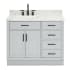 Ariel Hepburn 42" Free Standing Single Basin Vanity Set with Cabinet and Marble Vanity Top Grey