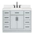 Ariel Hepburn 43" Free Standing Single Basin Vanity Set with Cabinet, Quartz Vanity Top, and Rectangular Sink Grey