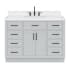 Ariel Hepburn 48" Free Standing Single Basin Vanity Set with Cabinet, Quartz Vanity Top, and Rectangular Bathroom Sink Grey
