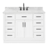 Ariel Hepburn 48" Free Standing Single Basin Vanity Set with Cabinet and Marble Vanity Top White