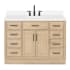 Ariel Hepburn 48" Free Standing Single Basin Vanity Set with Cabinet, Quartz Vanity Top, and Rectangular Sink Oak