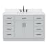 Ariel Hepburn 54" Free Standing Single Basin Vanity Set with Cabinet, Quartz Vanity Top, and Rectangular Bathroom Sink Grey