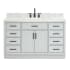 Ariel Hepburn 55" Free Standing Single Basin Vanity Set with Cabinet, Marble Vanity Top, and Rectangular Sink Grey