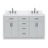 Ariel Hepburn 60" Free Standing Double Basin Vanity Set with Cabinet, Quartz Vanity Top, and Oval Bathroom Sink Grey