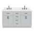 Ariel Hepburn 60" Free Standing Double Basin Vanity Set with Cabinet, Quartz Vanity Top, and Rectangular Bathroom Sink Grey