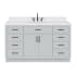 Ariel Hepburn 60" Free Standing Single Basin Vanity Set with Cabinet, Quartz Vanity Top, and Rectangular Bathroom Sink Grey