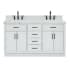 Ariel Hepburn 61" Free Standing Double Basin Vanity Set with Cabinet and Marble Vanity Top Grey