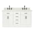 Ariel Hepburn 60" Free Standing Double Basin Vanity Set with Cabinet and Marble Vanity Top White