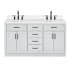 Ariel Hepburn 60" Free Standing Double Basin Vanity Set with Cabinet, Quartz Vanity Top, and Oval Sinks Grey