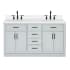 Ariel Hepburn 60" Free Standing Double Basin Vanity Set with Cabinet, Quartz Vanity Top, and Rectangular Sinks Grey