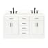 Ariel Hepburn 60" Free Standing Double Basin Vanity Set with Cabinet, Quartz Vanity Top, and Rectangular Sinks White