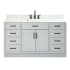 Ariel Hepburn 61" Free Standing Single Basin Vanity Set with Cabinet, Marble Vanity Top, and Rectangular Sink Grey