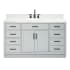 Ariel Hepburn 60" Free Standing Single Basin Vanity Set with Cabinet and Marble Vanity Top Grey