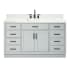 Ariel Hepburn 61" Free Standing Single Basin Vanity Set with Cabinet and Marble Vanity Top Grey