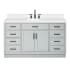 Ariel Hepburn 61" Free Standing Single Basin Vanity Set with Cabinet, Quartz Vanity Top, and Oval Sink Grey