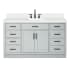 Ariel Hepburn 60" Free Standing Single Basin Vanity Set with Cabinet, Quartz Vanity Top, and Rectangular Sink Grey