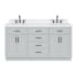 Ariel Hepburn 66" Free Standing Double Oval Basin Vanity Set with Cabinet and Quartz Vanity Top Grey