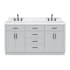 Ariel Hepburn 66" Free Standing Double Basin Vanity Set with Cabinet, Quartz Vanity Top, and Rectangular Bathroom Sink Grey