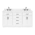 Ariel Hepburn 66" Free Standing Double Basin Vanity Set with Cabinet, Quartz Vanity Top, and Rectangular Bathroom Sink White