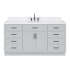 Ariel Hepburn 66" Free Standing Single Basin Vanity Set with Cabinet, Quartz Vanity Top, and Oval Bathroom Sink Grey