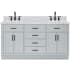 Ariel Hepburn 67" Free Standing Double Basin Vanity Set with Cabinet and Marble Vanity Top Grey