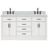 Ariel Hepburn 66" Thick Carrara Marble Vanity Top White