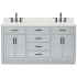Ariel Hepburn 66" Thick White Quartz Vanity Top Grey