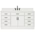 Ariel Hepburn 66" Thick White Quartz Vanity Top White