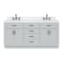 Ariel Hepburn 72" Free Standing Double Basin Vanity Set with Cabinet, Quartz Vanity Top, and Oval Bathroom Sink Grey