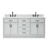 Ariel Hepburn 73" Free Standing Double Basin Vanity Set with Cabinet, Marble Vanity Top, and Rectangular Sinks Grey