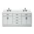 Ariel Hepburn 73" Free Standing Double Basin Vanity Set with Cabinet, Quartz Vanity Top, and Oval Sinks Grey