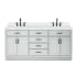 Ariel Hepburn 72" Free Standing Double Basin Vanity Set with Cabinet, Quartz Vanity Top, and Rectangular Sinks Grey