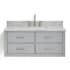Ariel Hutton 43" Wall Mounted Single Basin Vanity Set with Cabinet and Marble Vanity Top Grey / Carrara White Top