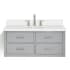 Ariel Hutton 43" Wall Mounted Single Basin Vanity Set with Cabinet and Quartz Vanity Top Grey / Pure White Top