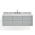 Ariel Hutton 55" Wall Mounted Single Basin Vanity Set with Cabinet and Marble Vanity Top Grey / Carrara White Top