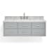 Ariel Hutton 55" Wall Mounted Single Basin Vanity Set with Cabinet and Marble Vanity Top Grey / Carrara White Top