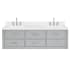 Ariel Hutton 60" Wall Mounted Double Basin Vanity Set with Cabinet and Quartz Vanity Top Grey / Carrara White