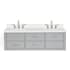 Ariel Hutton 61" Wall Mounted Double Basin Vanity Set with Cabinet and Quartz Vanity Top Grey / Pure White Top