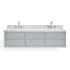 Ariel Hutton 73" Wall Mounted Double Basin Vanity Set with Cabinet and Marble Vanity Top Grey / Carrara White Top