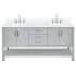 Ariel Magnolia 72" Free Standing Double Basin Vanity Set with Cabinet, Quartz Vanity Top, and Rectangular Sink Grey