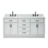 Ariel Hepburn 72" Free Standing Double Basin Vanity Set with Cabinet and Marble Vanity Top Grey