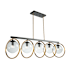 Artcraft Lighting Lugano 5 Light 44" Wide Linear Chandelier Black / Vintage Brass