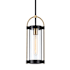Artcraft Lighting Bonita 6" Wide Mini Pendant Black / Brushed Brass / Clear